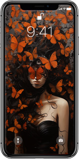 TPU чехол Дівчина з помаранчевими метеликами для Apple iPhone X - 5941b-1050 изображение 