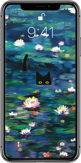 TPU чехол із зображенням водяних лілій та кішок для Apple iPhone X - 6257b-1050 изображение 