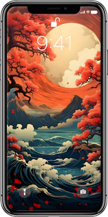 TPU чехол Природа Японії для Apple iPhone XS - 6327b-1583 изображение 