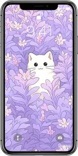 TPU чехол Котик в цветах для Apple iPhone XS - 6390b-1583 изображение 