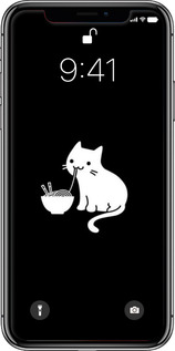 TPU чехол С милым котом на черном фоне для Apple iPhone X - 6528b-1050 изображение 