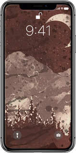 TPU чехол С изображением лунного пейзажа в ночном лесу для Apple iPhone X - 6546b-1050 изображение 