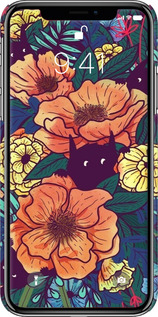 3D пластиковый матовый чехол С изображением полевых цветов для Apple iPhone X - 6419m-1050 изображение 
