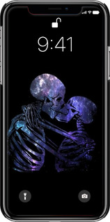 3D пластиковий глянцевий чехол Із зображенням скелета для Apple iPhone XS - 6537c-1583 изображение 