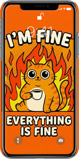 3D пластиковый глянцевый чехол Funny Cat для Apple iPhone X - 6786c-1050 изображение 