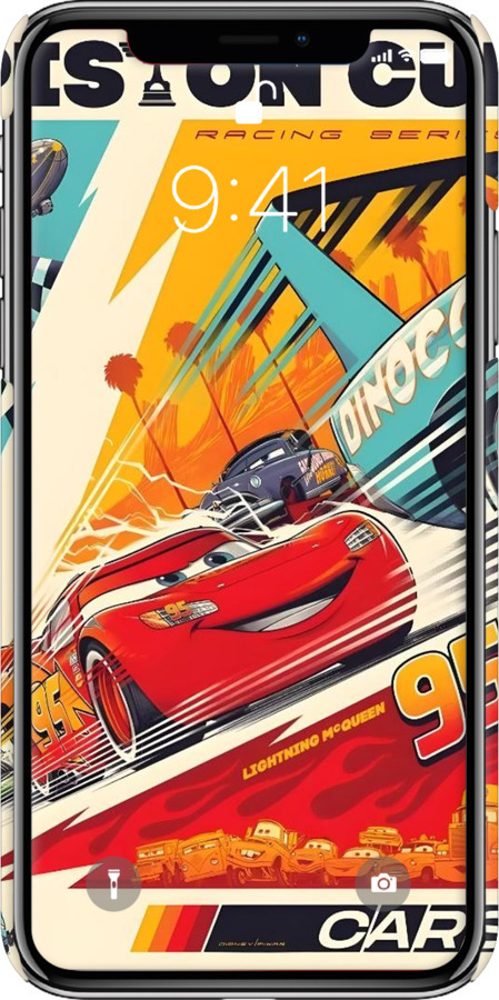3D пластиковый глянцевый чехол Тачки для Apple iPhone XS - 6288c-1583 изображение 