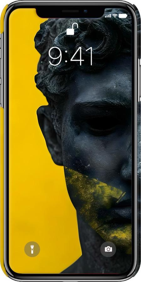 3D пластиковий матовий чехол Статуя арт для Apple iPhone XS - 6330m-1583 изображение 