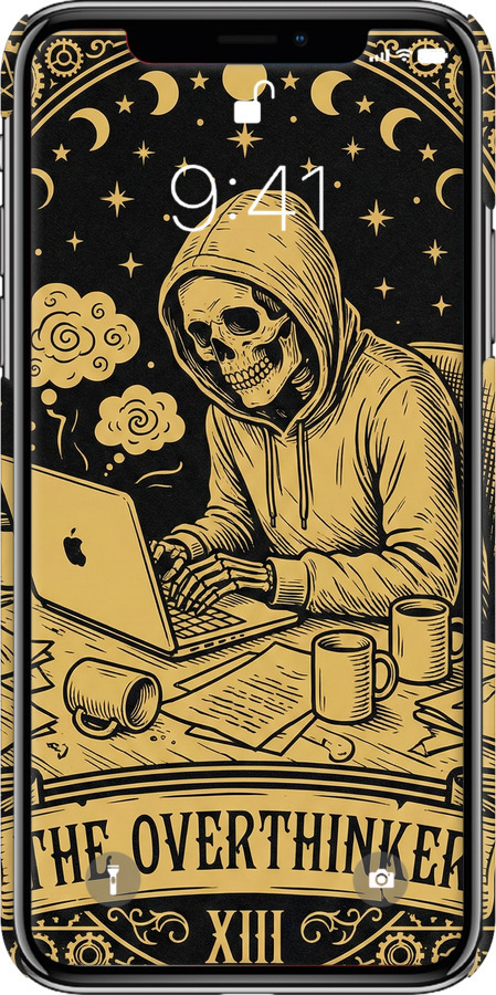 3D пластиковий матовий чехол The Overthinker для Apple iPhone X - 6774m-1050 изображение 