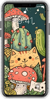 Чехол Bumper чехол Коты грибы для Apple iPhone X - 6321pc-1050 изображение 