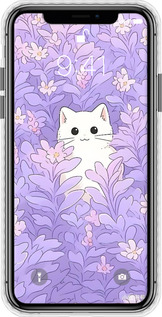 Чехол Bumper чехол Котик в цветах для Apple iPhone X - 6390pc-1050 изображение 