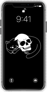 Чехол Bumper чехол С изображением кота и черепа для Apple iPhone X - 6491pc-1050 изображение 