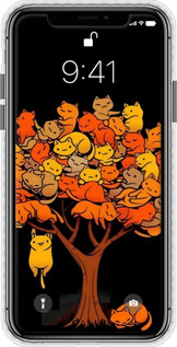 Чохол Bumper чехол Дерево та котики для Apple iPhone XS - 6516pc-1583 изображение 
