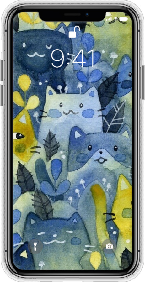 Чехол Bumper чехол С изображением кошачьего леса для Apple iPhone X - 6447pc-1050 изображение 