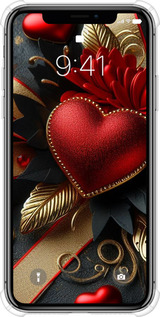Силикон с усиленными углами чехол Сердечки v2 для Apple iPhone XS - 5832sp-1583 изображение 