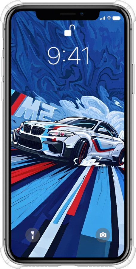 Силіконовий протиударний с посиленими кутами чехол БМВ для Apple iPhone XS - 6292sp-1583 изображение 