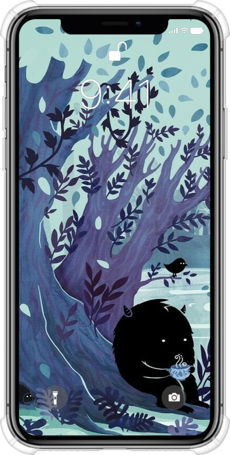 Силикон с усиленными углами чехол Арт принт Тихое место чая для Apple iPhone X - 6544sp-1050 изображение 