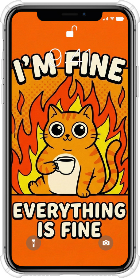 Силикон с усиленными углами чехол Funny Cat для Apple iPhone X - 6786sp-1050 изображение 