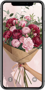 2D пластиковый чехол Пионы 1 для Apple iPhone X - 6705t-1050 изображение 