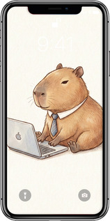 2D пластиковый чехол Funny Capybara CEO Working для Apple iPhone X - 6777t-1050 изображение 