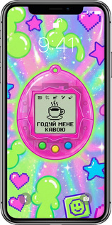 2D пластиковый чехол Y2K Aesthetic Retro Pet: Годуй мене кавою для Apple iPhone X - 6784t-1050 изображение 