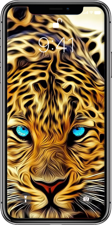 2D пластиковый чехол Леопард для Apple iPhone X - 6611t-1050 изображение 
