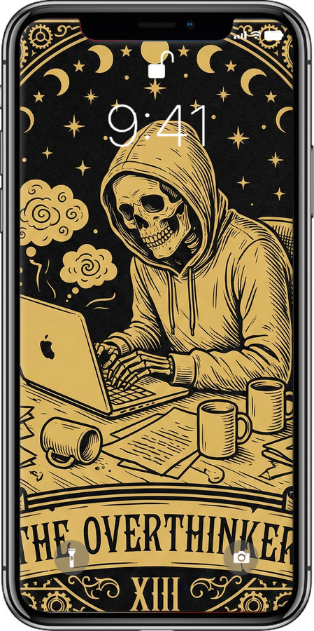 2D пластиковый чехол The Overthinker для Apple iPhone X - 6774t-1050 изображение 