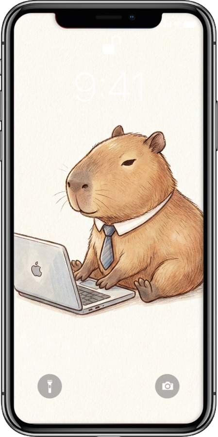 2D пластиковый чехол Funny Capybara CEO Working для Apple iPhone X - 6777t-1050 изображение 