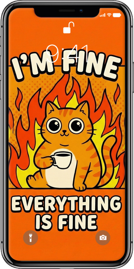 2D пластиковый чехол Funny Cat для Apple iPhone X - 6786t-1050 изображение 