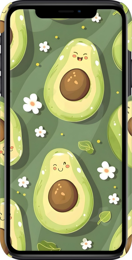 3D пластиковый глянцевый чехол Авокадо для Apple iPhone XR - 6380c-1560 изображение 