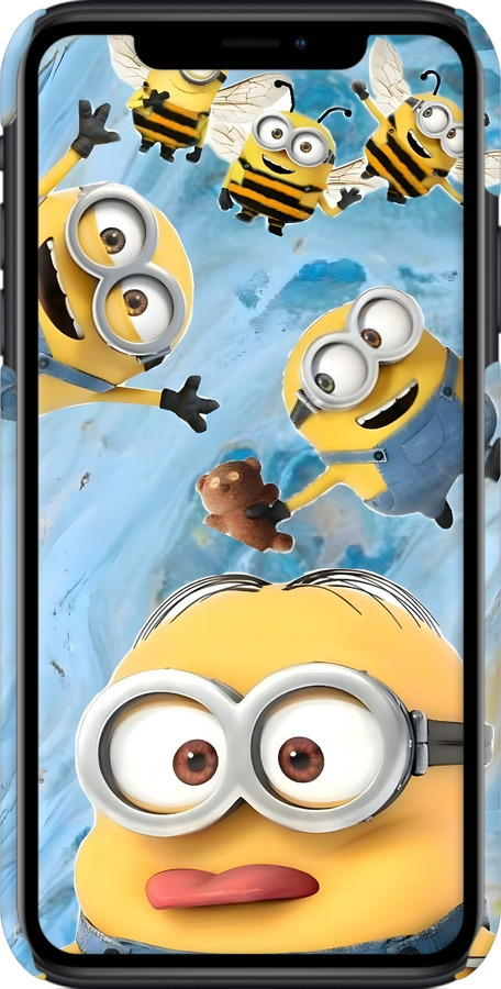 3D пластиковый глянцевый чехол Миньоны для Apple iPhone XR - 6386c-1560 изображение 