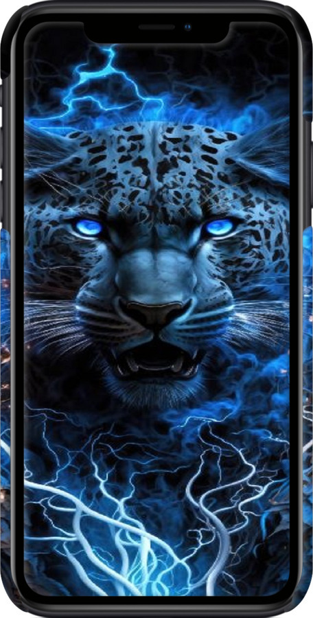 3D пластиковый глянцевый чехол Ледяной леопард для Apple iPhone XR - 6460c-1560 изображение 