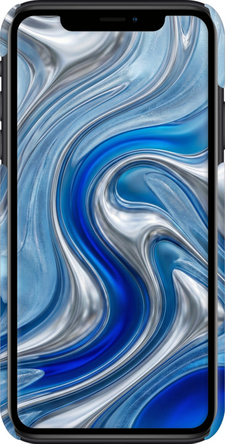 3D пластиковый глянцевый чехол Liquid Chrome для Apple iPhone XR - 6781c-1560 изображение 