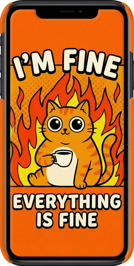 3D пластиковый глянцевый чехол Funny Cat для Apple iPhone XR - 6786c-1560 изображение 