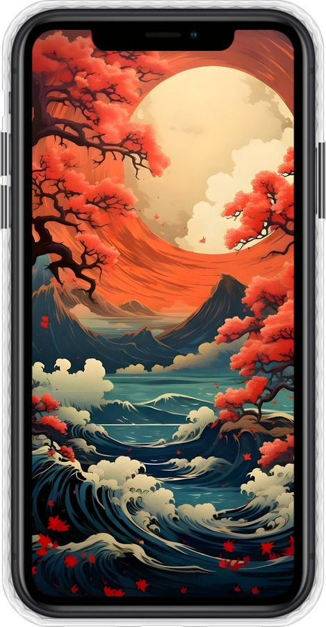Чехол Bumper чехол Природа японии для Apple iPhone XR - 6327pc-1560 изображение 