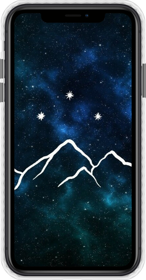 Чехол Bumper чехол Горы и звезды нарисованы на фоне галактики для Apple iPhone XR - 6490pc-1560 изображение 