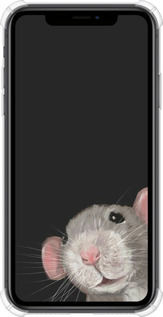 Силіконовий протиударний с посиленими кутами чехол The Peeking Rat для Apple iPhone XR - 6442sp-1560 изображение 