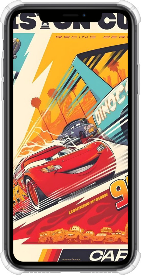 Силіконовий протиударний с посиленими кутами чехол Тачки для Apple iPhone XR - 6288sp-1560 изображение 