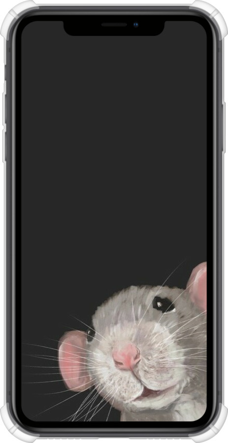 Силіконовий протиударний с посиленими кутами чехол The Peeking Rat для Apple iPhone XR - 6442sp-1560 изображение 