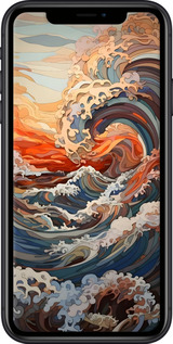 2D пластиковий чехол Арт хвилі для Apple iPhone XR - 6324t-1560 изображение 