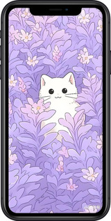 2D пластиковый чехол Котик в цветах для Apple iPhone XR - 6390t-1560 изображение 