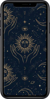 2D пластиковый чехол Celestial Harmony: Sun & Moon Gold Mystic Pattern для Apple iPhone XR - 6778t-1560 изображение 