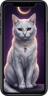 Силиконовый чехол Mystic White Cat Gothic Dark Purple Gold для Apple iPhone XR - 6805u-1560 изображение 