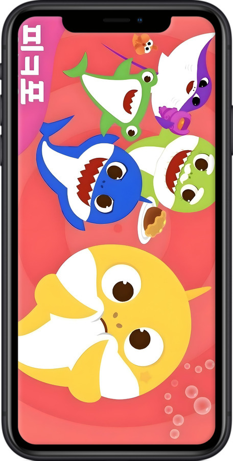 2D пластиковый чехол Бейби Шаркс для Apple iPhone XR - 6305t-1560 изображение 