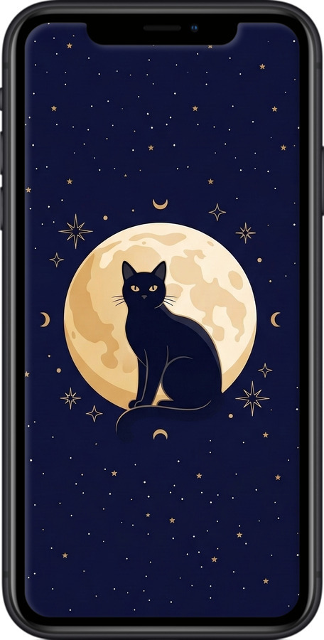 2D пластиковый чехол Cute Cat Celestial/Witchy для Apple iPhone XR - 6787t-1560 изображение 