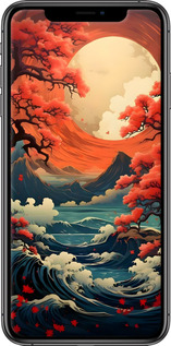 TPU чехол Природа японии для Apple iPhone XS Max - 6327b-1557 изображение 