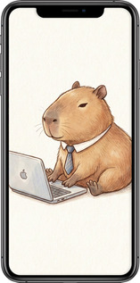 TPU чехол Funny Capybara CEO Working для Apple iPhone XS Max - 6777b-1557 изображение 