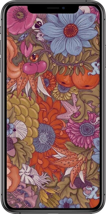 TPU чехол Абстрактні  квіти для Apple iPhone XS Max - 6526b-1557 изображение 