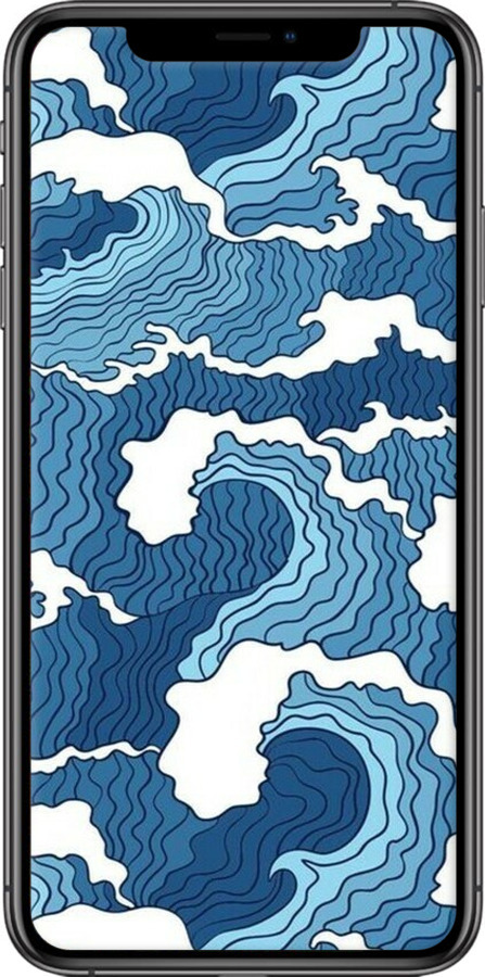 TPU чехол Абстрактный рисунок морских волн для Apple iPhone XS Max - 6538b-1557 изображение 
