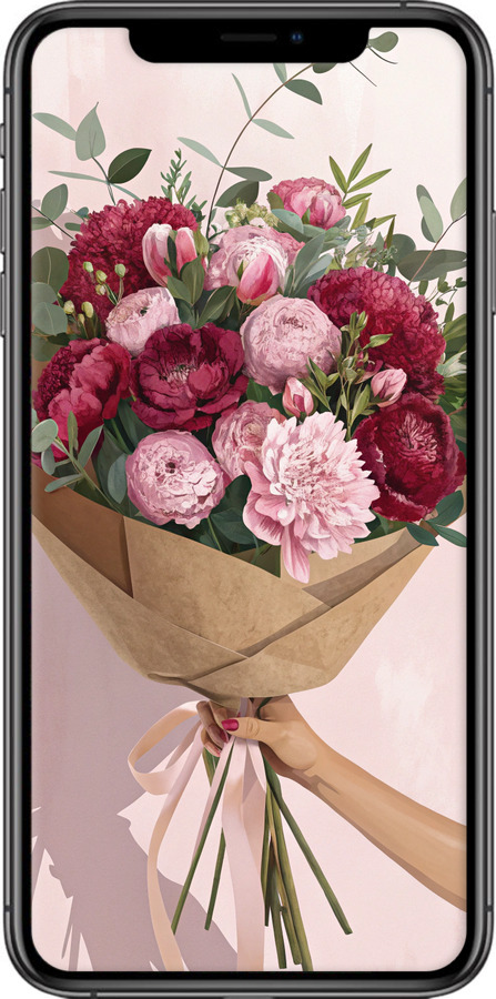 TPU чехол Пионы 1 для Apple iPhone XS Max - 6705b-1557 изображение 
