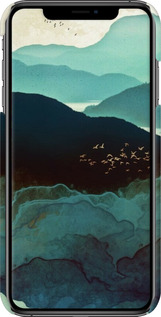 3D пластиковий глянцевий чехол Із зображенням гір Індіго для Apple iPhone XS Max - 6484c-1557 изображение 